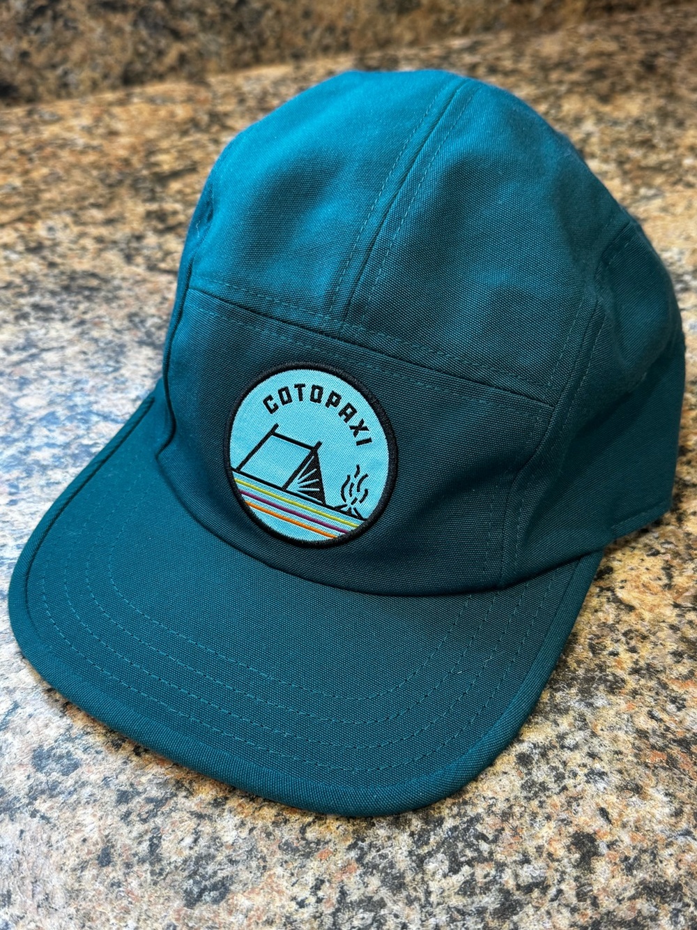 Cotopaxi Hat Green 5 Panel Camp Strapback Adjustable Strap Outdoor Hiking Cap